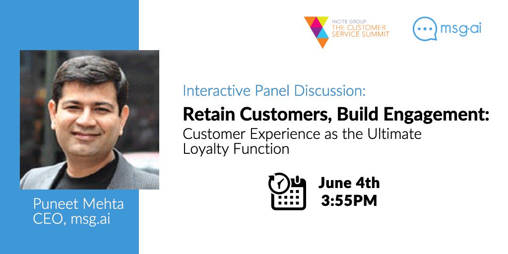 netomi_official's tweet photo. Attending #cswest? You will enjoy this panel with our CEO, @puneetmehtanyc . The topic is #CX as the Ultimate Loyalty Function. See you there :) https://t.co/ucKanmpTbb
