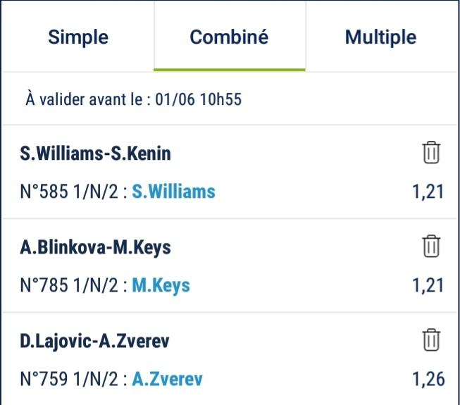 AzayPronos's tweet image. Prono safe tennis 🎾 #RG19

Combiné à côte : 1.84
Confiance 80% 👑

#TeamParieur