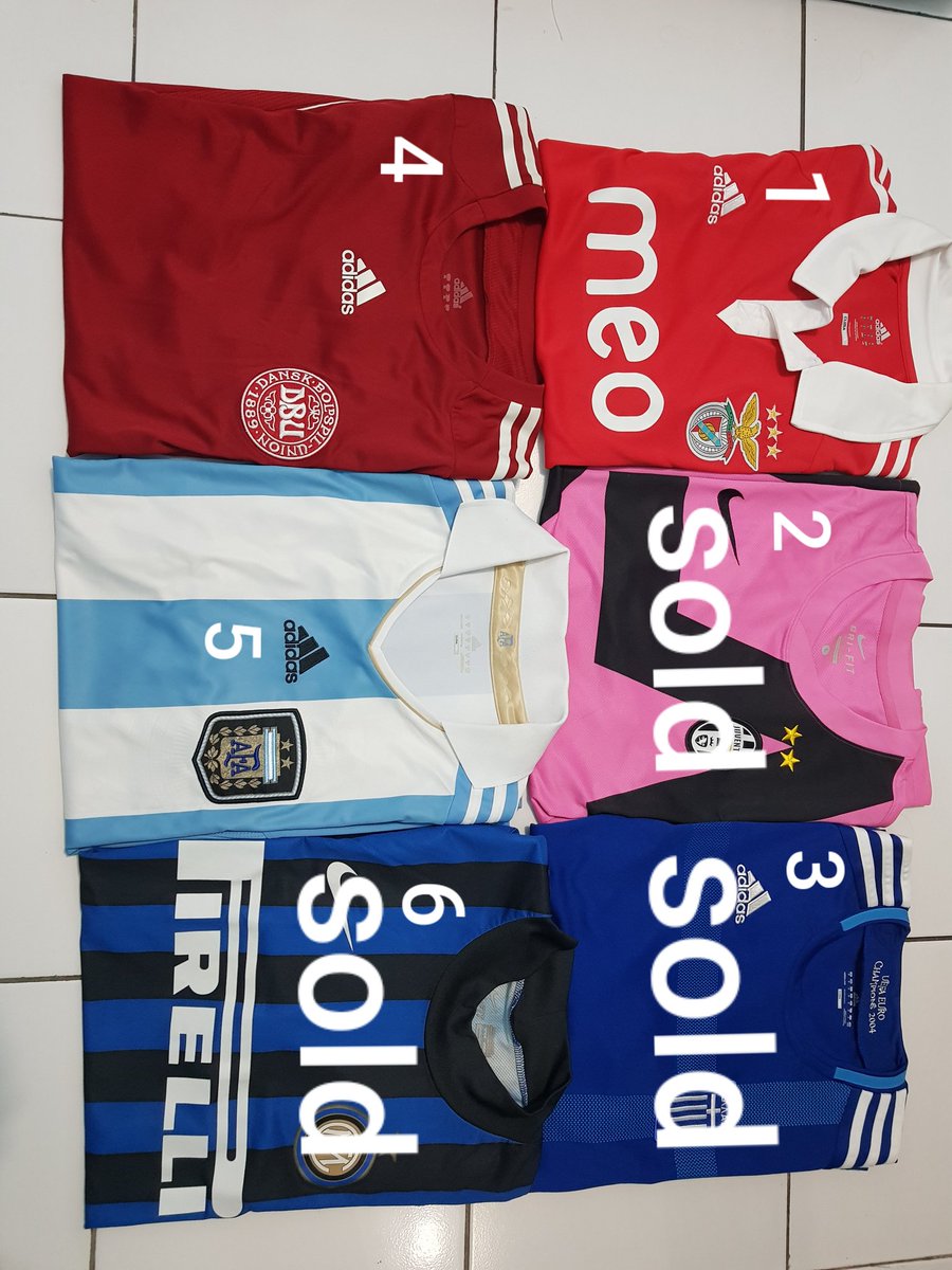 leo_christanto's tweet photo. #jerseysforsale @Jerseyforum 

1. Benfica 12/13 home MINT L
    250k exc ongkir. 

4. Denmark 08/10 formotion LS
    8.5/10 VGC
    Tag pudar
    XL
    200k exc ongkir

5. Argentina 11/12 home
    8/10 VGC
    Climacool crack 
    M
    150k exc ongkir

Leo: +61452542654
Jak-Bar https://t.co/kUhxoD551O