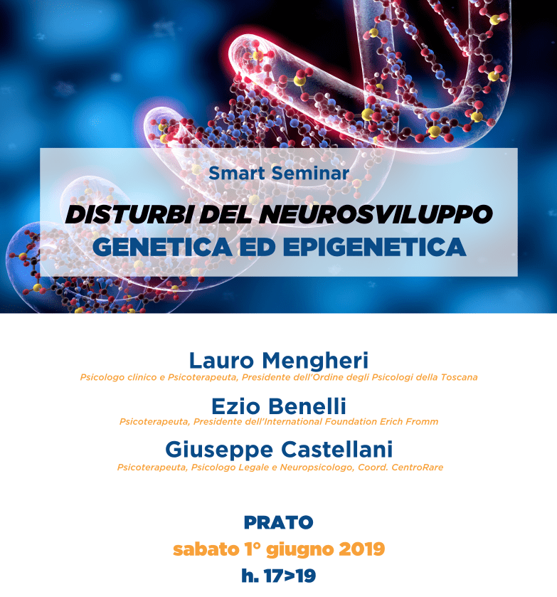 POLOPSICODINAM's tweet photo. SMART SEMINAR Disturbi del Neurosviluppo: Genetica ed Epigenetica
Oggi ore 17:00 - 19:00 Sala Conferenze PRATO – via Giotto 49 ingresso libero
 iscrizione: https://t.co/NzhL19YvCs 371.3105504 https://t.co/Uz5uWevow0