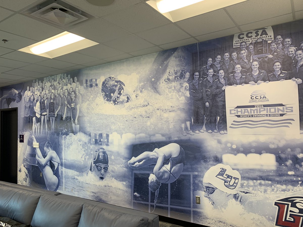 LibertyDiveSwim's tweet photo. Wall wrap! #libertynatatorium #luswimdive #luswimdivealumnae https://t.co/Gp9wOWBrST