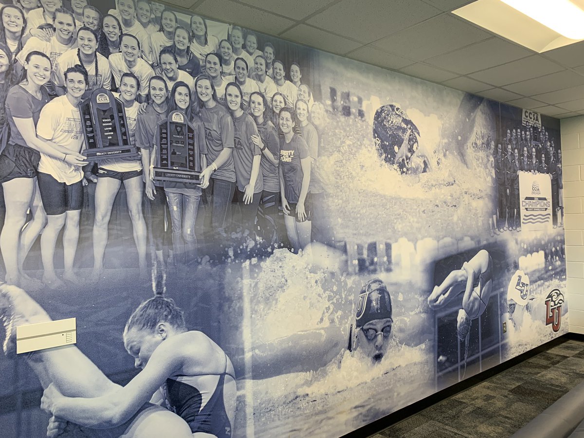LibertyDiveSwim's tweet photo. Wall wrap! #libertynatatorium #luswimdive #luswimdivealumnae https://t.co/Gp9wOWBrST