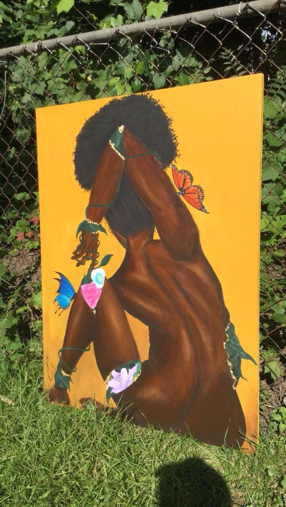 __JLDN's tweet photo. “growing pains/her healing pt. 1” 
(30x40 in. canvas by me.) 🦋 (2018.) #oldnewart https://t.co/eBwfKjhNFi