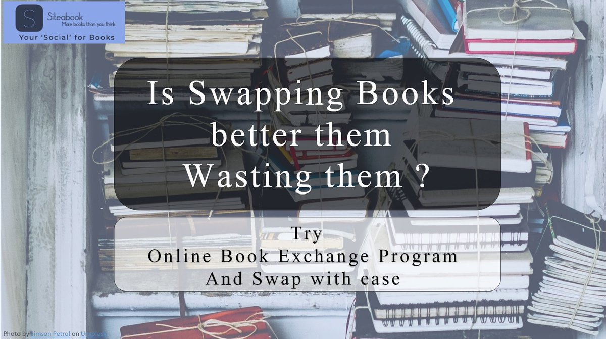 siteabook's tweet photo. We all have books lying in our bookshelves for ages and we don't know what to do with it.
Here is a chance to give it to the right people. 
Yes, now you can swap your well-read books online for just  Rs 399/year. Check us out https://t.co/MAVW0zz2cy, 
#bookswap #bookexchange https://t.co/u51gqT0u4X