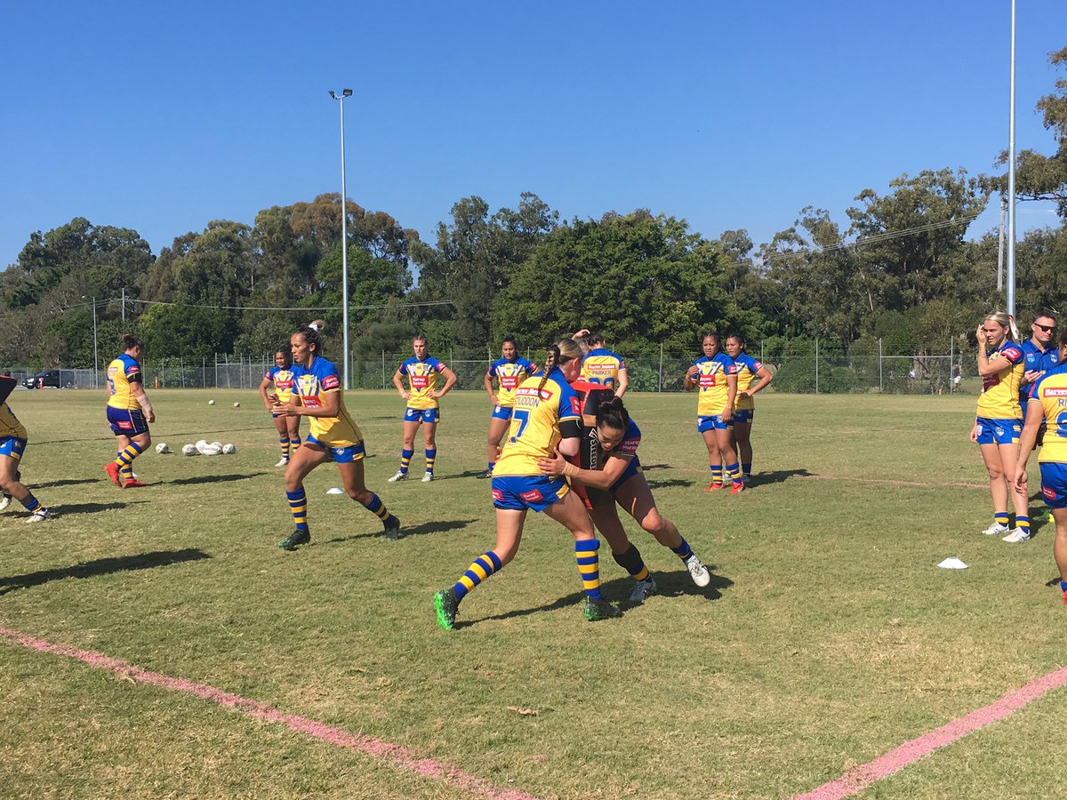 MadgetheBadge's tweet photo. NSW City warming up for high noon (12pm) showdown with SEQld @NSWRL #SameGameOurWay @WRugbyLeague https://t.co/OqzgYstg0R
