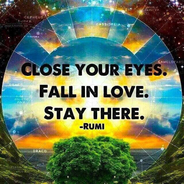 Close your eyes, fall in love, Stay there! 💜🙏🏼💜 #Rumi  #love #comfort #joy #liveforlove