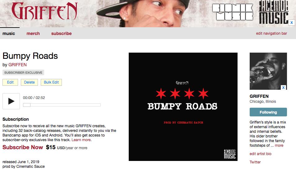 Griffen's tweet photo. Just dropped #BumpyRoads on bandcamp for subscribers ONLY: https://t.co/yQiF5KZ791 -- it's time to start flooding ya'll with this chaos I been recording these last few months... #Duffmasters #AC3 https://t.co/Z2Gz0w74XO