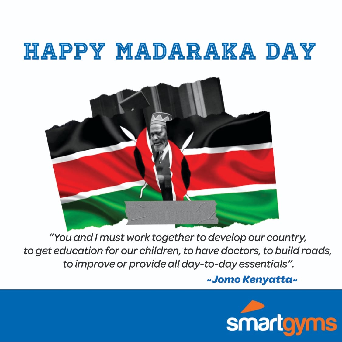 SmartGymsKe's tweet photo. Together we can do so much...
Happy Madaraka Day. We remain open from 5AM - 10pm in all three Locations.
.
.
.#smartgyms #EverybodyIsWelcome #fitgoals #Gymmotivation #holiday # https://t.co/Cmw2a4IimN