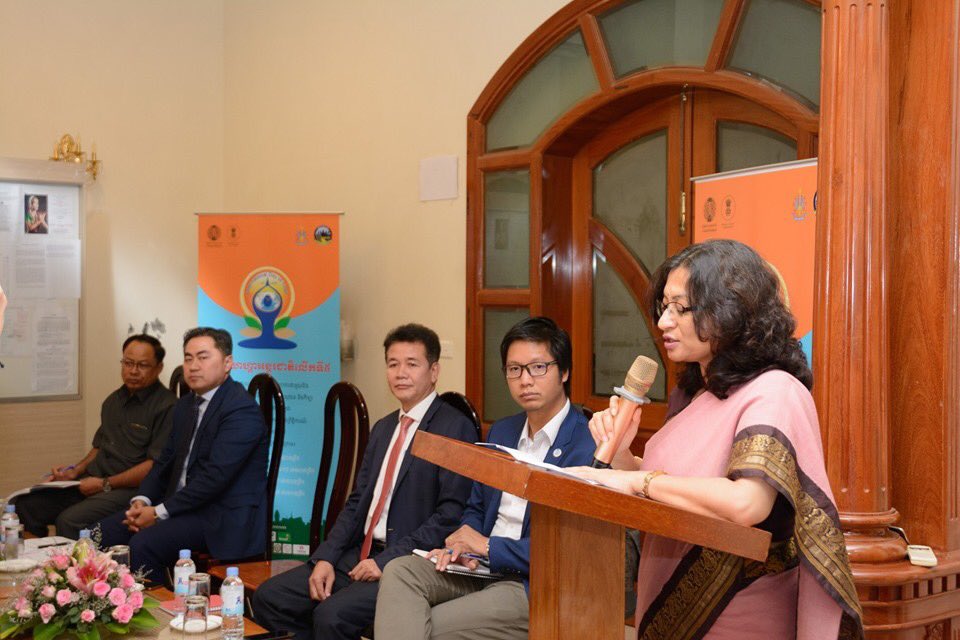 indembcam's tweet photo. A Press Conference held at EOI @indembcam to disseminate info on the celebration of #IDY2019 was presided over by Amb @manikajainifs and high representatives of Min of Tourism @tourismcam, @moeyscambodia, @UYFC9, @SmartAxiata
Press statement https://t.co/cvDbRltUVU https://t.co/mZiGle8Xyp