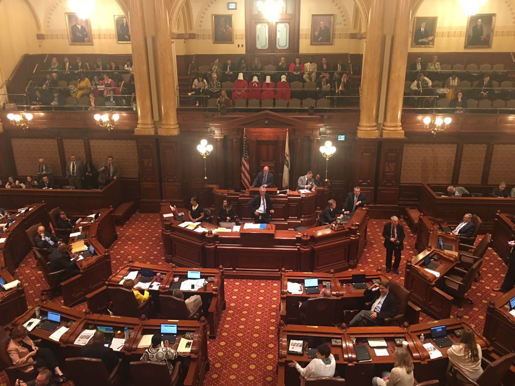 MarkMaxwellTV's tweet photo. Illinois Senate takes up #RHA now. It would expand protections and remove restrictions for women seeking abortions. https://t.co/VGrkBTP0UP