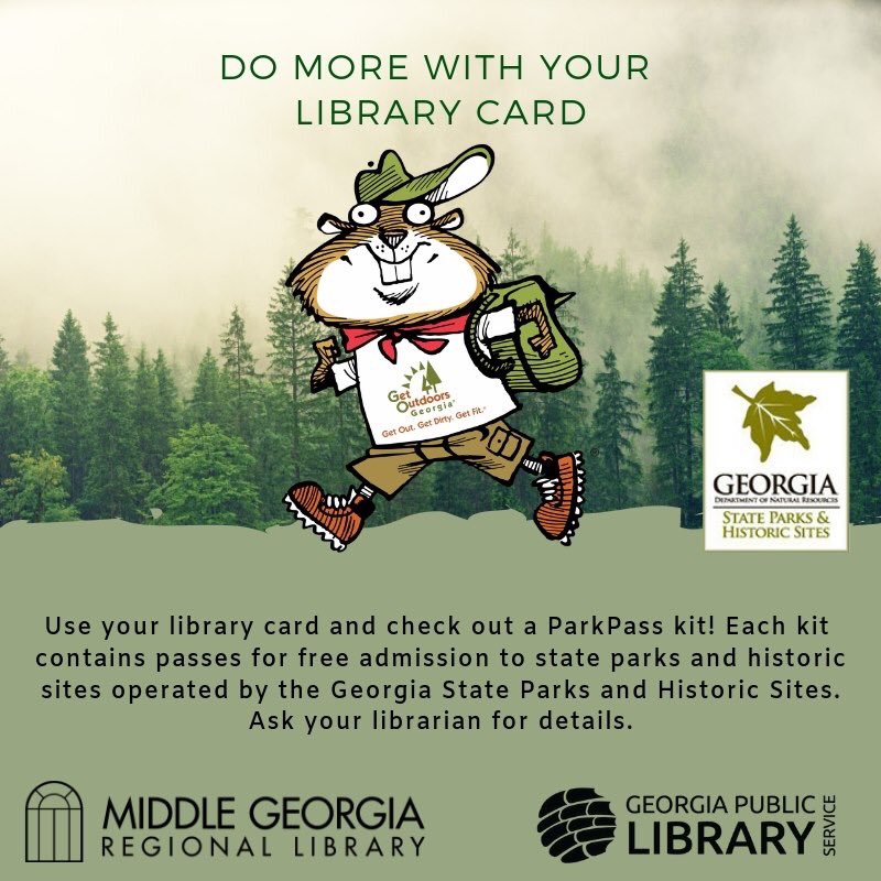 gespups's tweet photo. Get ready for adventure this summer with the Georgia State Parks &amp; Historic Site Family ParkPass!  Check out this pass at your public library, and visit any Georgia State Park or State Historic Sites operated by Georgia State Parks &amp; Historic Sites. https://t.co/7WjR9Q8CuU