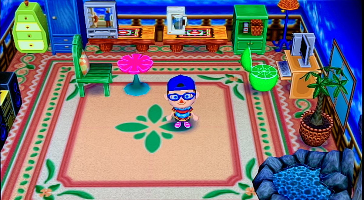 My City Folk house is such a hodge podge of themes right now BUT I do have a TV & Coffee Maker & that is what’s important!! 😂 #LivingBIG #AnimalCrossing