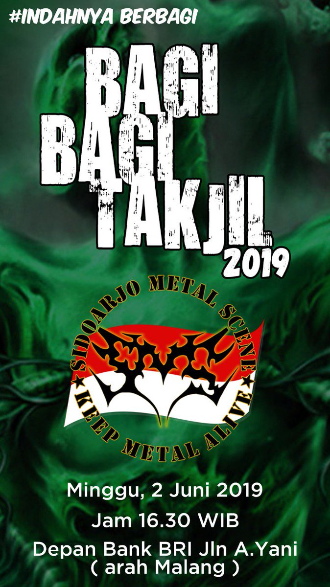 Bagi-bagi Takjil 2019 adalah agenda wajib setiap bulan Ramadhan. Gelaran tahun ini tetap kita laksanakan pada Minggu tanggal 2 Juni 2019 yang berlokasi di depan Bank BRI (Jl A.Yani - arah Malang).