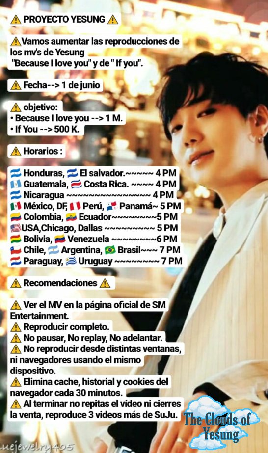 thecloudsofys's tweet photo. ⚠️ Proyecto Yesung⚠️
Vamos a demostrarle a nuestro @shfly3424 cuanto lo amamos y apoyamos 💪🏼
#LatinELFSupportYesung #Yesung #clouds #cloudschile #YesungsClouds #예성 #elflatinas #ELF #SUPERJUNIOR @SJofficial https://t.co/XT3PYfgU6l