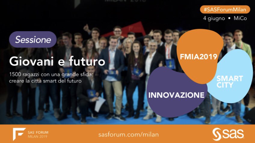 Giovani e Futuro al nostro #SASForumMilan il 4 giugno: onorata, emozionata ed orgogliosa di ospitare il Forma Mentis InnovACTION Award 2019 che premierà il miglior progetto per il recupero del Bosco di Rogoredo. <a href="/LuigiSantapaga/">Luigi Santapaga</a> <a href="/SASitaly/">SAS Italy</a> <a href="/ClauSartirana/">Claudia Sartirana</a> <a href="/ilariamadd/">Ilaria Maddalena</a> <a href="/mhg326/">Michela Guerra</a>