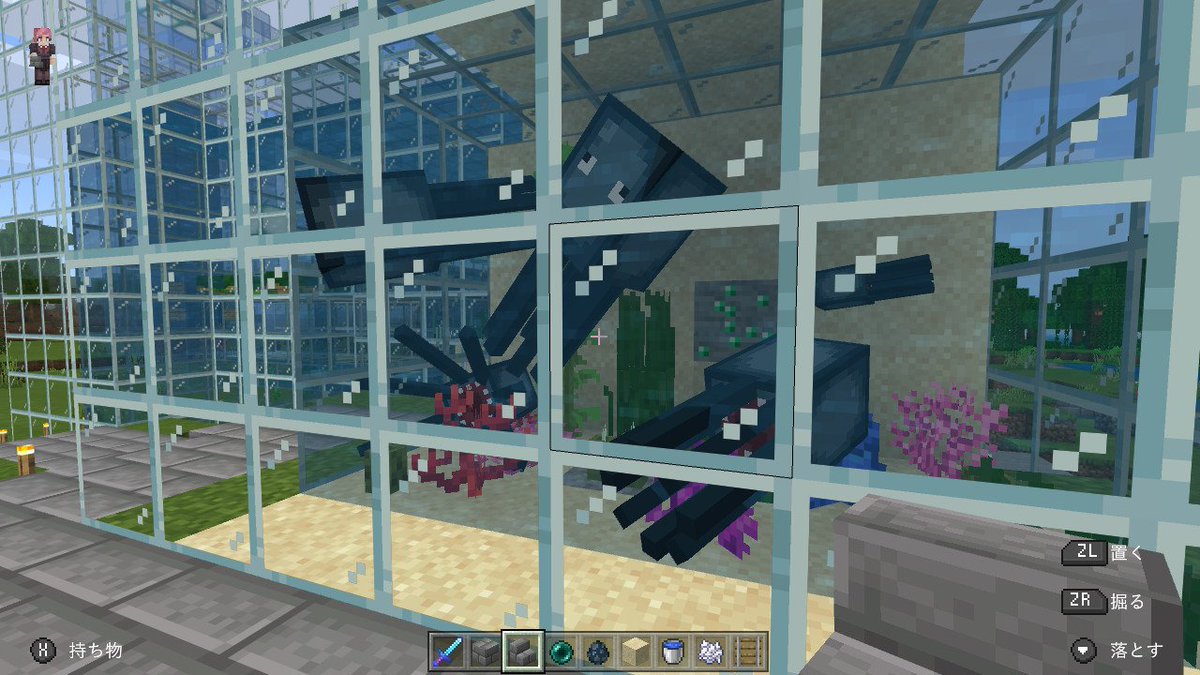 ワサビ仮面 イカはソウルサンドで全滅して イルカとの共存は無理そうだったので 特別にイカ専用水槽作った Minecraft マイクラ マインクラフト Nintendoswitch