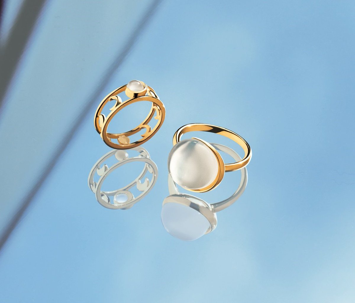 STAR JEWELRY ムーンストーンリング K18ゴールド5号