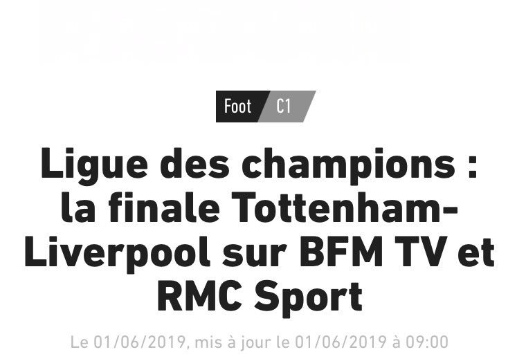 Finale Champions league Sur BFM TV , ne manquez pas le discours d'Emmanuel Macron Sur l'Europe à La mi-Temps 😉😴😴