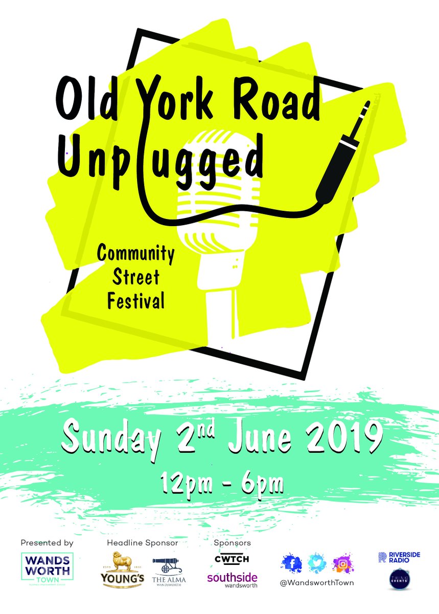 ThisisRiverside's tweet photo. TOMORROW Come along to Old York Road Unplugged in @WandsworthTown and visit @TheAlma Main Stage presented by Riverside Radio. Performing LIVE across the day #THOMA #ChangingColour @KarlTothMusic @daisychute @LeahHaworth123 @FoundJack @LivAusten and @joashsmusic Midday till 6pm! https://t.co/VxubFscDjt
