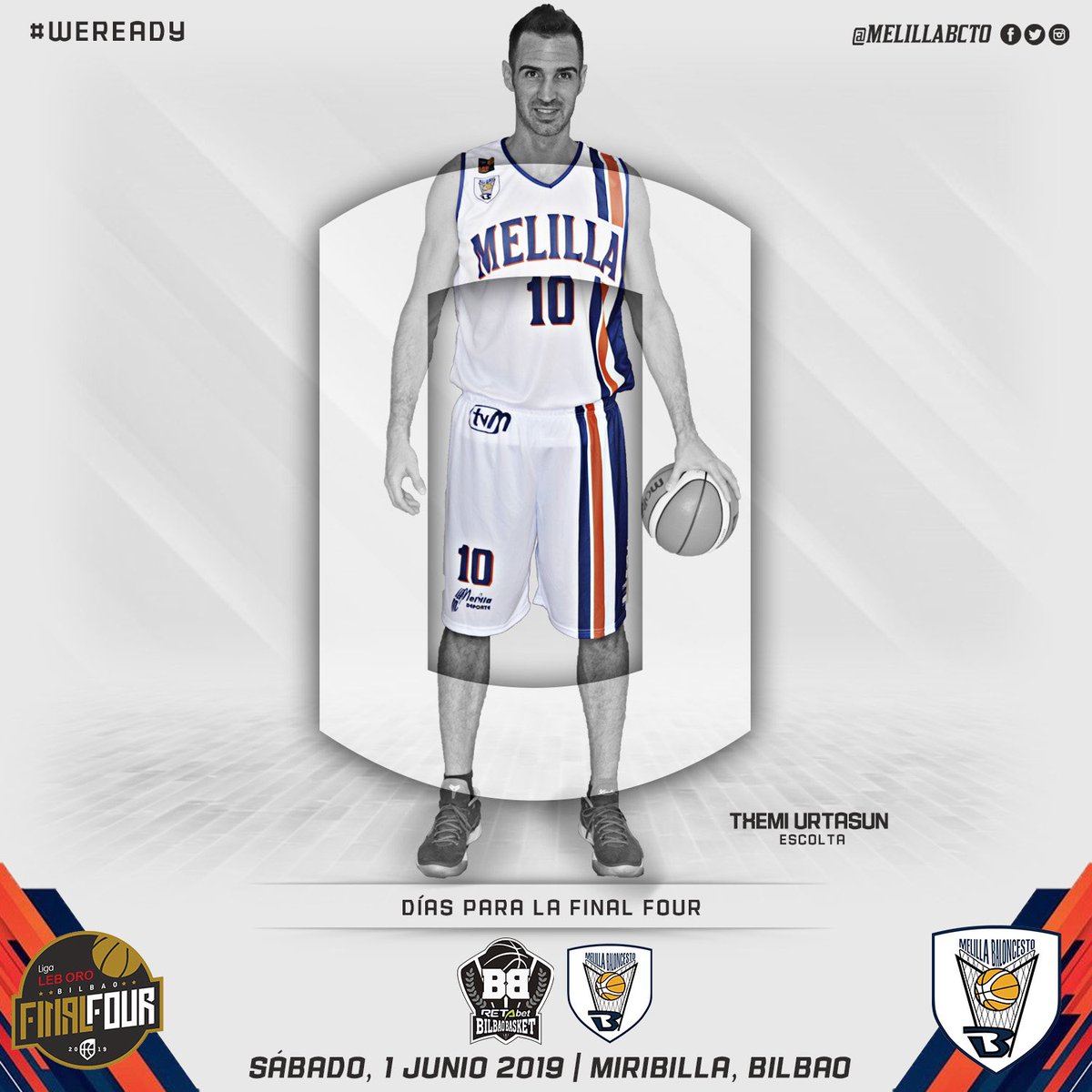 melillabcto's tweet photo. ¡Por fin es el día! ¡Hoy arranca la #finalfourleboro!

#weready #unequipounaciudadunameta #roadtoacb https://t.co/cwboxeKByI