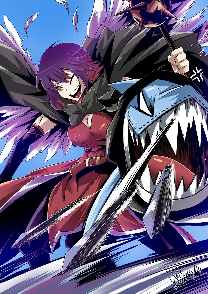 Recent Commission for @Tequila_Koops with Alice and Bruce! It was a pleasure to work with them! And if you want a commission too, just get in touch! #Commission #commissionsopen #originalcharacters #OC #magicalgirl #shark