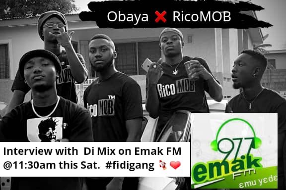 ObayaGh_'s tweet photo. We’ll be live on Radio today 😀Interview with  #Obaya and #RicoMOB at *Emak 97.7FM* Please make sure yo tune in and Enjoy  this session❗ Let’s open doors for prosperity 🥂  #fidigang #RM4L ❤ https://t.co/AOhsa4DTZO