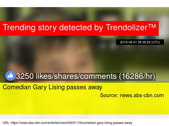 Comedian #GaryLising passes away #Filipinocomedian trendolizer.com/2019/06/comedi…