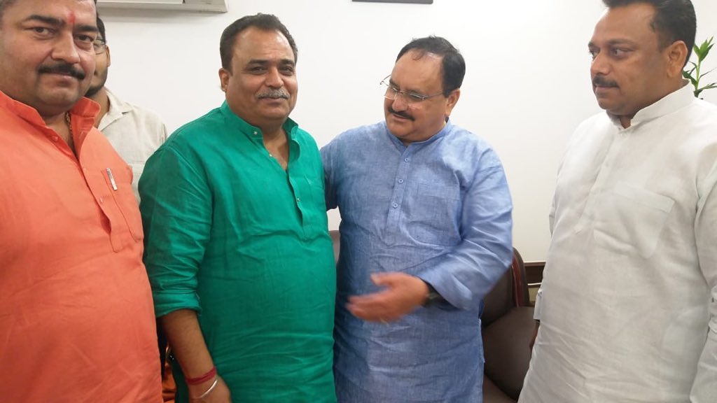 mayorvaranasi's tweet photo. Meeting my old friend and well wisher Jp Naddha bhai saab @JPNadda at his residence in new delhi. @GokulSharmaBJP https://t.co/JAEzAbtZYo