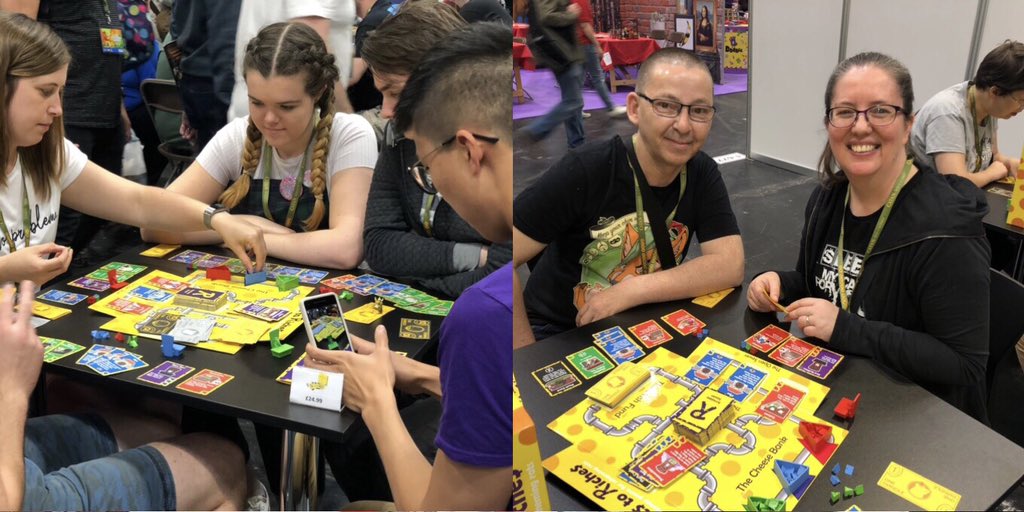 Fantastic to see so many people enjoying our new game <a href="/rats2riches/">RadicalRabbit</a> on opening day <a href="/UKGamesExpo/">UK Games Expo</a>. We know there are more scheming rats out there ready and waiting to grab all the swindle. Join us on Stand 1-578 🐀 💵 #ratstoriches #UKGE2019 #UKGE #UkGamesExpo #boardgames #games