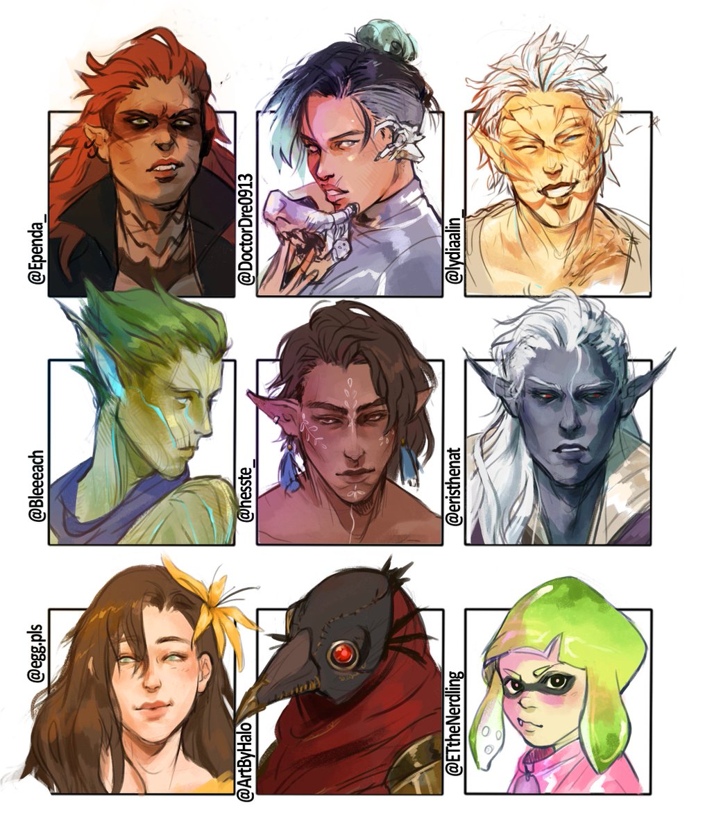 first round mutuals/friends ocs! ᕕ( ᐛ )ᕗ
im honestly so excited to do more i love drawin new babs

characters belong to:
@Ependa_, @DoctorDre0913, @lydiaalin_, @Bleeeach, @hesste_, @eristhenat , egg.pls on insta, @ArtByHalo, @ETtheNerdling 