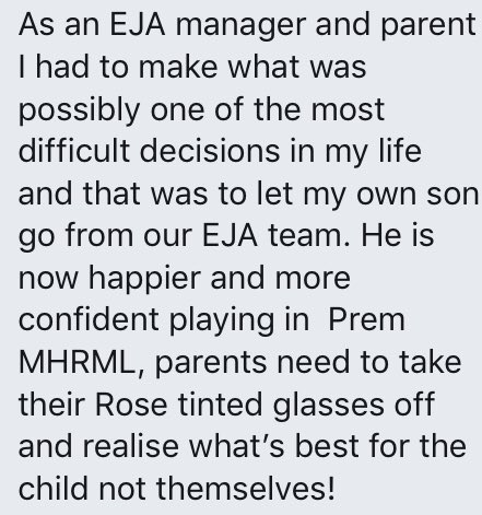 EjaParents's tweet photo. Had this DM from an EJA Manager, interesting to get the opinion from the inside. Do you agree with his point of view? https://t.co/TacYldzy6c