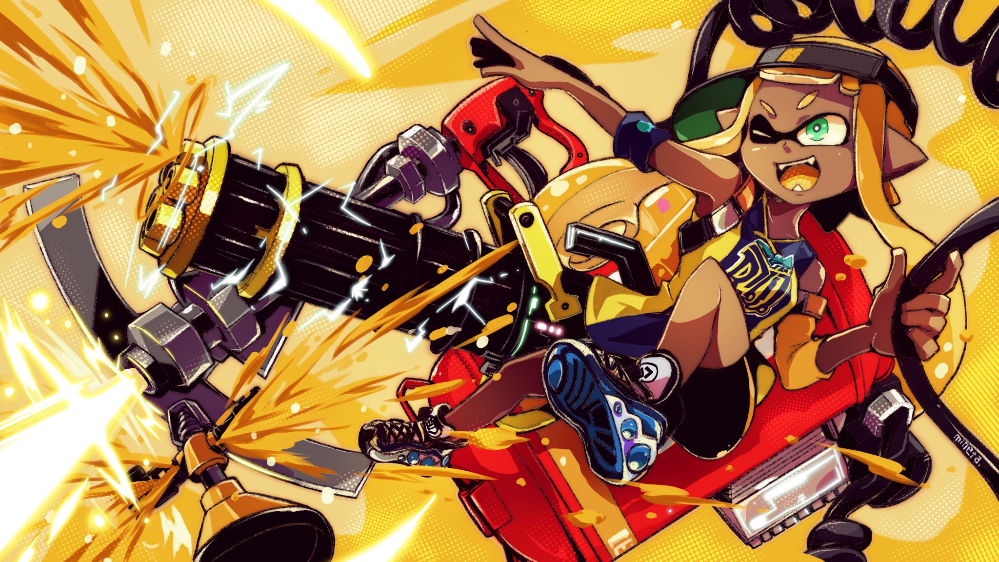 みねたこ Twitter Da 煙火さん Kemuribi723 のイラスト企画に参加させていただきました 黄色で バレスピ ですっ 素敵な企画ありがとうございました みんなのイラストで12色相環 スプラトゥーン2