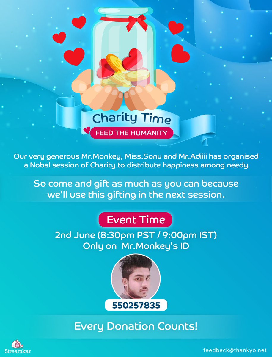 stream_kar's tweet photo. Our very kind users Mr.Monkey, Miss.Sonu and Mr.Adiiiii has stepped forward to share happiness in the ones who can't afford it. 
So come and join hands so they can use this gifting in the next session. People Live when People GIVE!

Follow Mr.Monkey's ID:
https://t.co/RdL9S0CH3B https://t.co/MtmLVFCuuk
