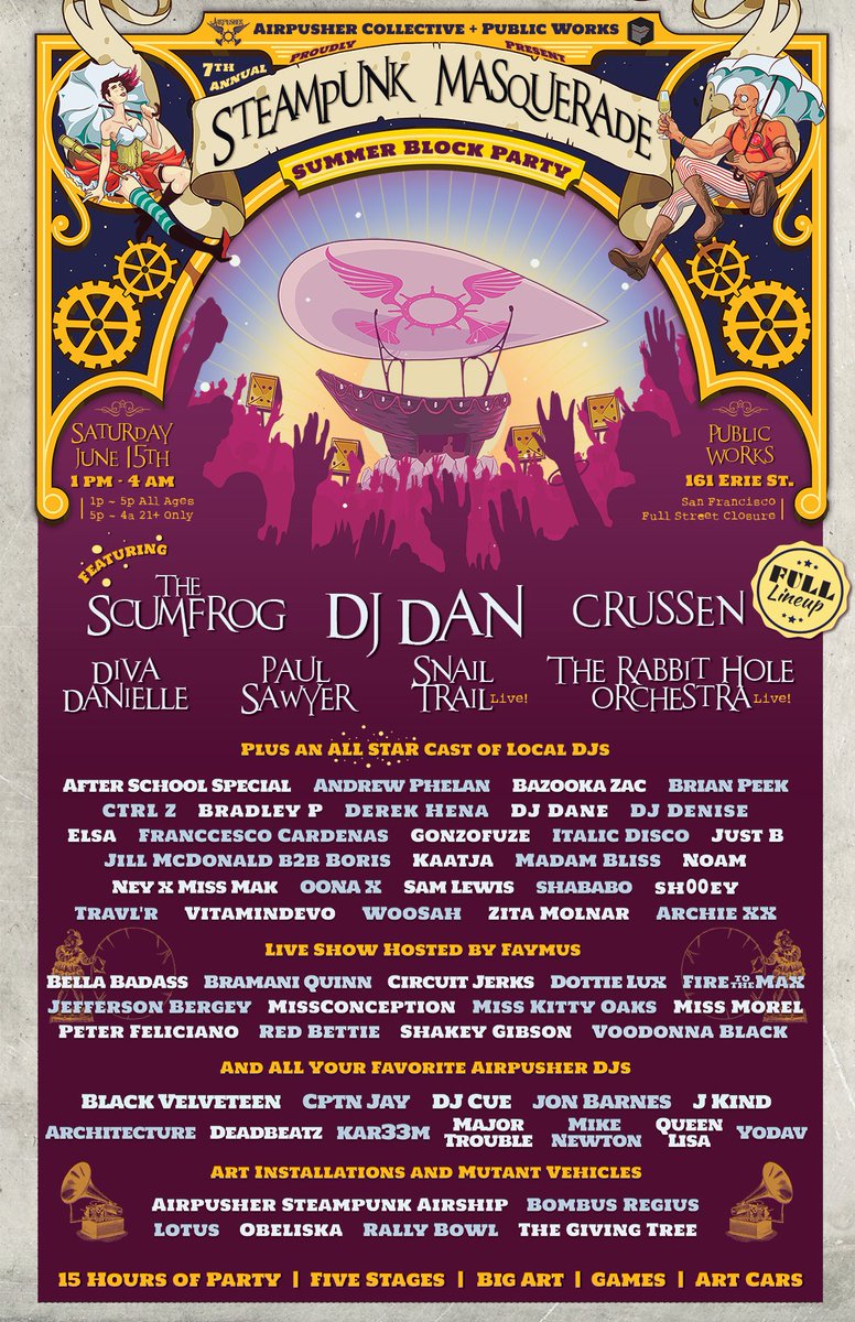 PaulSawyer_'s tweet photo. Two weeks today, back to San Francisco for the 7th Annual Steampunk Masquerade for @Airpusher_SF 
#djlife #sanfrancisco #usa #housemusic #progressivehouse #steampunk #burningman https://t.co/5YnwzeTIZH