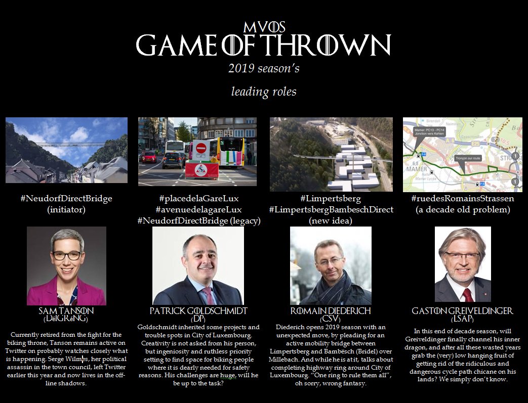 luxembourgize's tweet photo. @Marius_Paps @luxwurst #MVOSGameofThrown 2019's season opener features:
#LimpertsbergBambeschDirect #ruedesRomainsStrassen #NeudorfDirectBridge #placedelaGareLux #avenuedelagareLux https://t.co/KIOM73D9lk