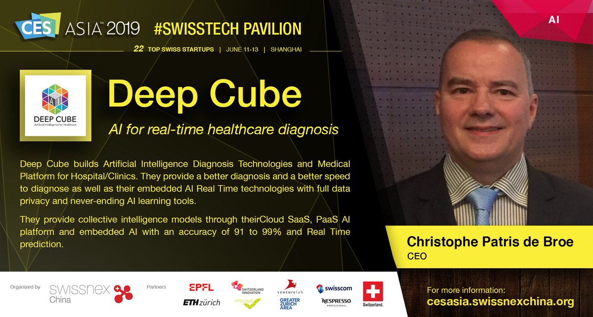 swissnexChina's tweet image. #SWISSTECH @CESAsia: #DEEPCUBE – 𝗔𝗜 𝗳𝗼𝗿 𝗥𝗲𝗮𝗹-𝗧𝗶𝗺𝗲 𝗛𝗲𝗮𝗹𝘁𝗵𝗰𝗮𝗿𝗲 𝗗𝗶𝗮𝗴𝗻𝗼𝘀𝗶𝘀 ​ - will join 21 other top #Swiss startups at #SWISSTECH Pavilion @CESAsia (Jun 11-13). Learn more &amp;gt;&amp;gt; lnkd.in/f6dqsTy      #PitchNight &amp;gt;&amp;gt; lnkd.in/fsqaaaG
