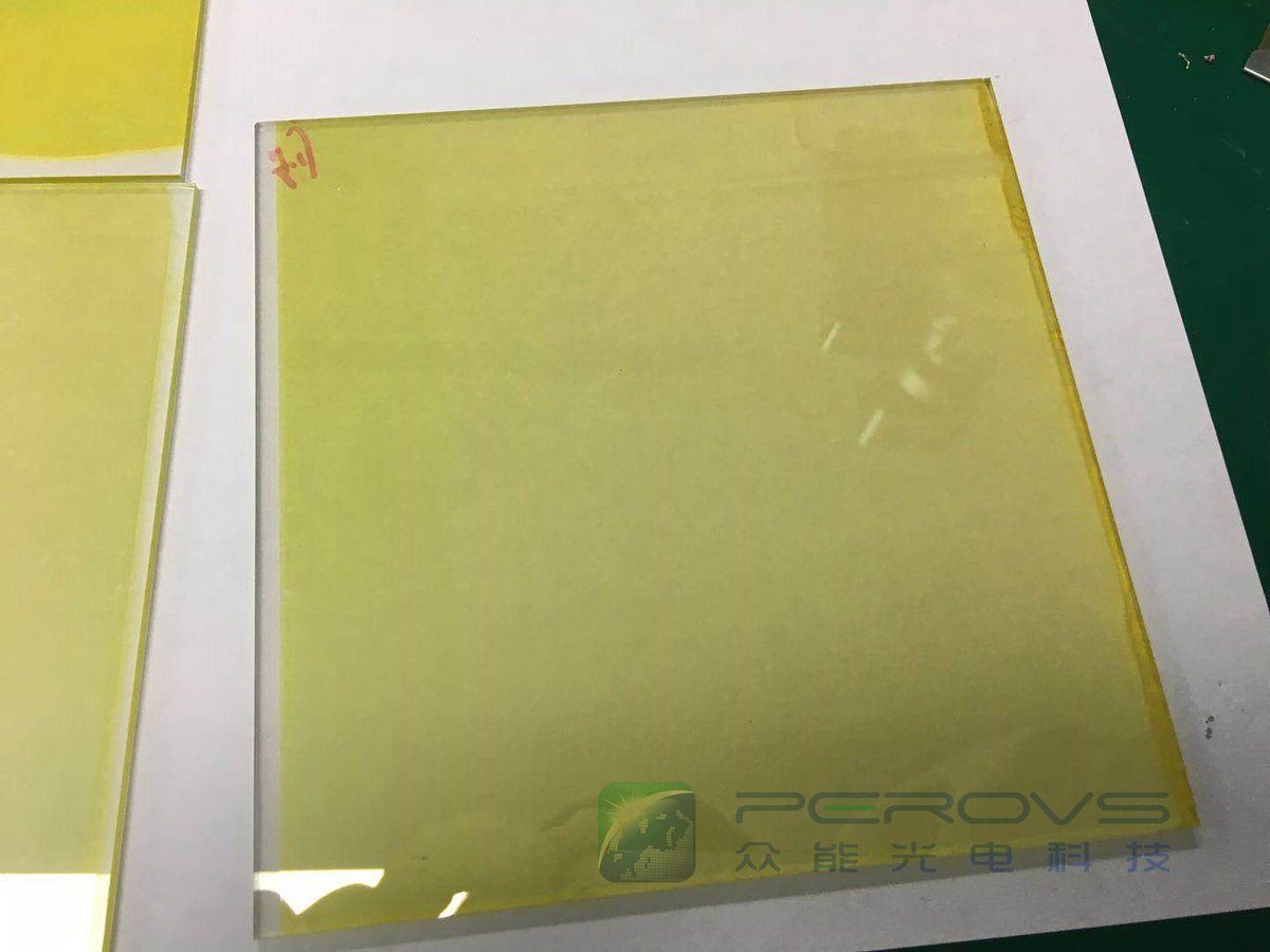 Beautiful PbI2 films made by the Zhongneng Slot-die coating machine. The size is 100*100mm. Also, perovskite film can be made by one-step slot-die coating. If you're interested in it, feel free to contact us. We can provide both equipment and solution.