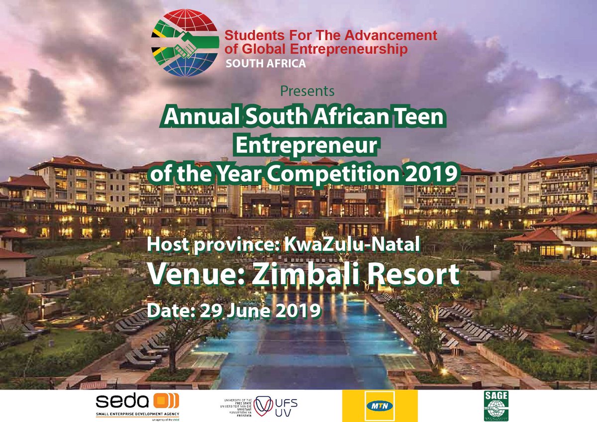 SAGESA18's tweet photo. PUBLIC SERVICE ANNOUNCEMENT π¨
NATIONAL COMPETITION 23 - 30 June 2019
πZimbali brought to you by Yours Truly.
With love from us, to you all. π
Official Hashtag for the Annual South African Teen Entrepreneur of the Year 2019 is #ASATE19
WILL YOU BE THERE? π https://t.co/Bk4Noprajx