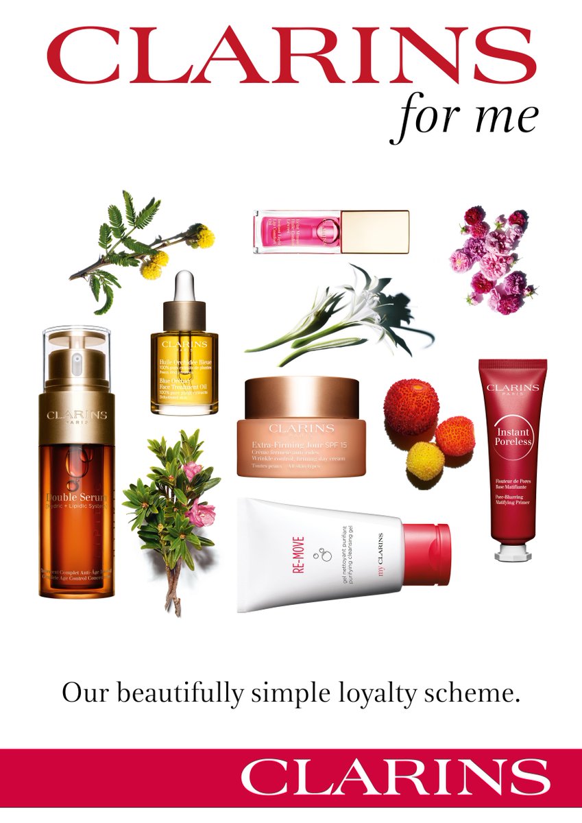 It's #Clarins DOUBLE LOYALTY POINTS throughout June at Margaret Balfour Beauty Centre! For every £10 you spend this month on #Clarins skincare, bath &amp; body or make up ranges, you will receive £4 product credit to your Clarins for Me Loyalty Card.
