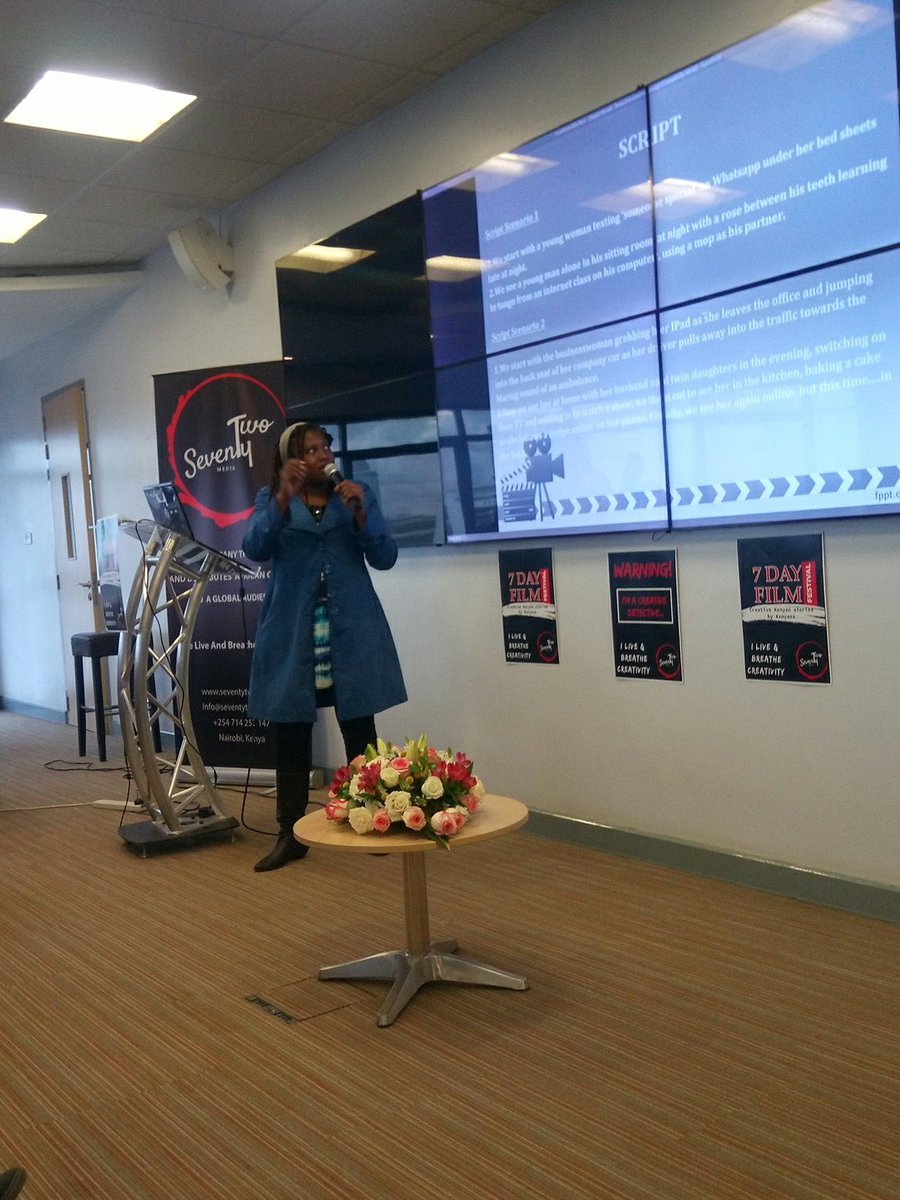 We 💚 #Angelamuriuki 's presentation on production techniques for short film during the  #7Dayfilmfestival