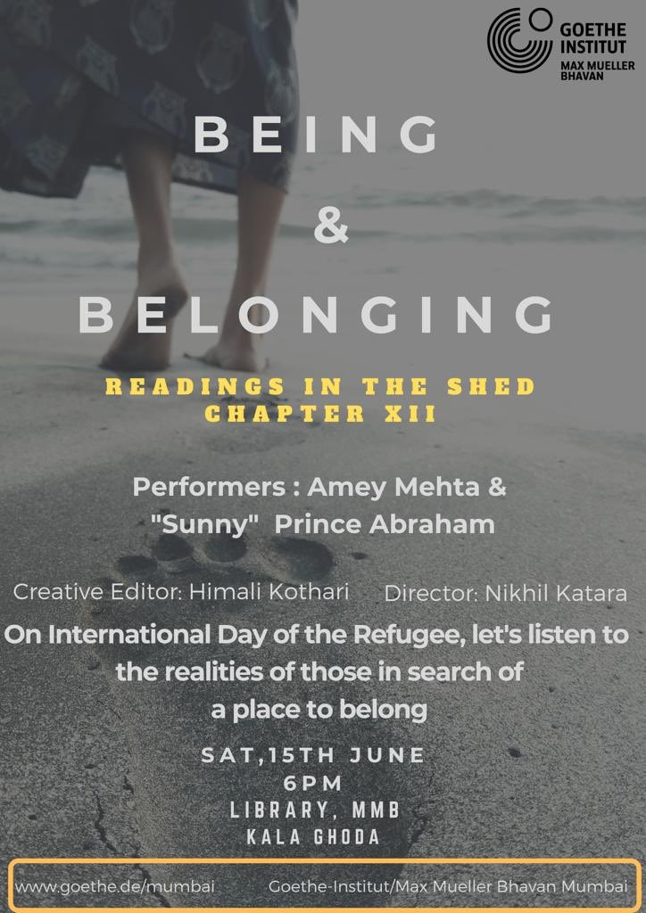 #BeingAndBelonging @GI_MMB_Mumbai presentation) 
In the month where the world remembers the Refugees and their struggle, @ReadShed looks into their journeys. Come read with us stories of those who are seeking a place they can call home. @jazzzzmataz @short_byte #SunnyAbraham