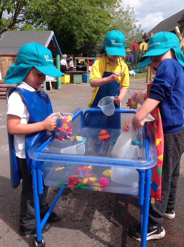 TH_Reception's tweet photo. What fun we're having this afternoon in @THWrens ... cooling down with some "monster water" - what a splash they make on the way out! Giggles all round. #MomentsMatter #THLearnR #splashlandings https://t.co/vY1gDWpSVV