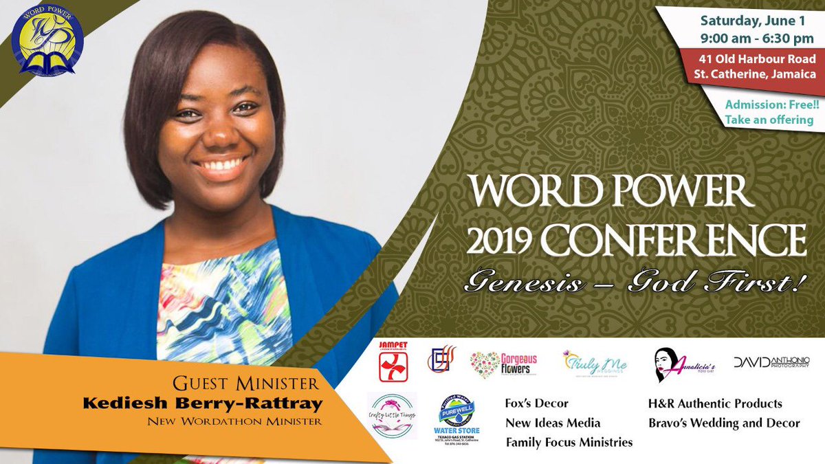 kinglykevin's tweet photo. Kediesh Berry-Rattray will be one of the new sensations at the Word Power 2019 Conference on June 1. She loooooves the Word of God. Attend the event to discover why. 

#Genesis #GodFirst #June1 #Word #christian #motivational #quotes #amazing #encouragement https://t.co/Wmqd4qUwoR