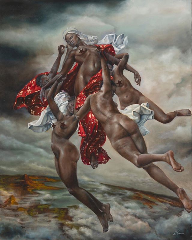 Bonn1eGreer's tweet photo. "Assumption Of A Woman (2018) "
By the great #Chicago artist-#HarmoniaRosales, whose #imaginary consists of #BlackWomen placed  in #Renaissance paintings.

She creates her own #AfricanContinuum/#MetaAfrica

Have a good #saturdayevening

pic-@patmcgrathreal https://t.co/u4jU1yVf8W