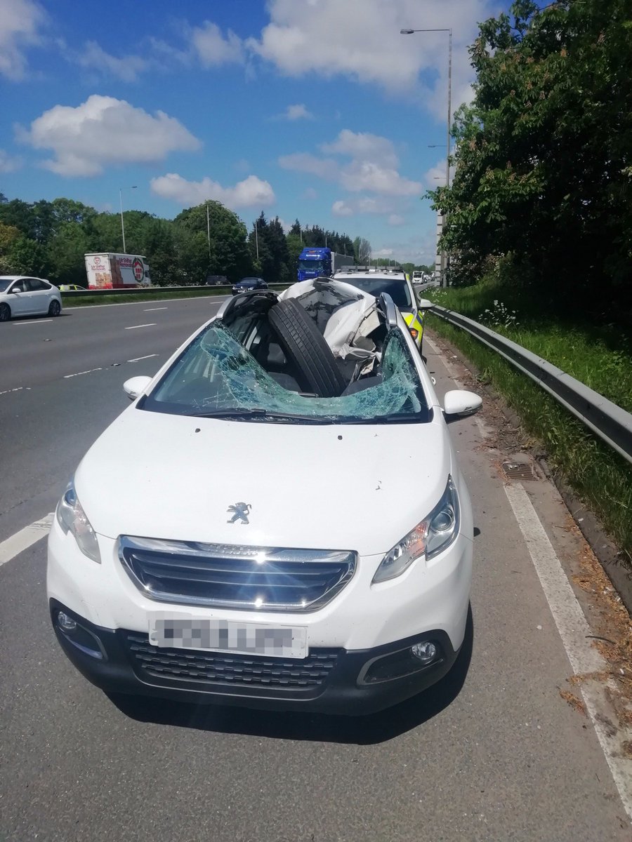 Man Cheats Death As Detached Tyre From Incoming Vehicle Misses Him