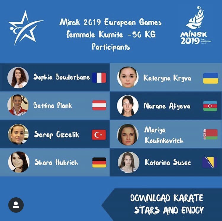 Soso_Bouderbane's tweet photo. Qualifiée pour les Jeux Européens fin Juin  @Minsk2019BY ! 🥋 Hâte d’y représenter @ffkarate ainsi que @FranceOlympique! 🇫🇷
.
 #EspritBleu #FranceKaraté #TeamMichelin #TeamChallengeFDJ https://t.co/YLBuSHHfPu