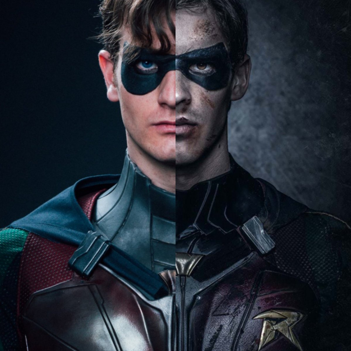 A little side by side for tonight with the pic of <a href="/brentonthwaites/">Brenton thwaites</a> as Robin and I 

#superhero #cool #fictionalcharacter #eyewear #batman #illustration #jacket #darkness #glasses #robin #robincosplay #sidebyside #cosplay #frenchcosplay #dcutitans #titans #replica -
-