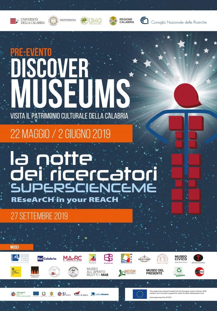 "Discover Museums" è il pre-evento de "La Notte dei Ricercatori" che mira a promuovere il patrimonio culturale della Calabria e prevede l'#ingressogratuito il 22 Maggio e il 2 Giugno in alcuni dei nostri luoghi della cultura 😍 Vedi tutti i dettagli:
musei.calabria.beniculturali.it/notizie/notifi…