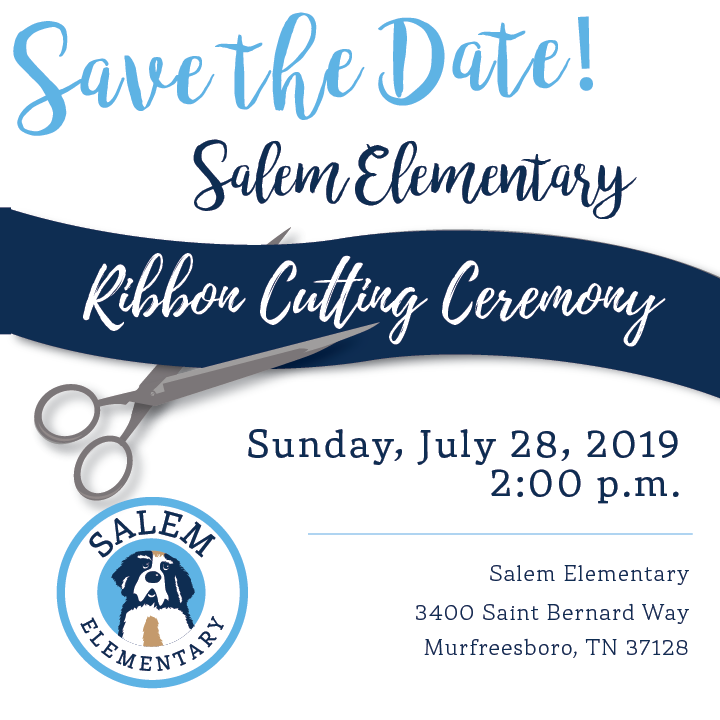 SalemElem's tweet photo. Mark your calendars for the Salem Elementary Ribbon Cutting and Open House on July 28th at 2:00p.m.  Come and celebrate the opening of our new school community. https://t.co/g8jBvJm8Hq