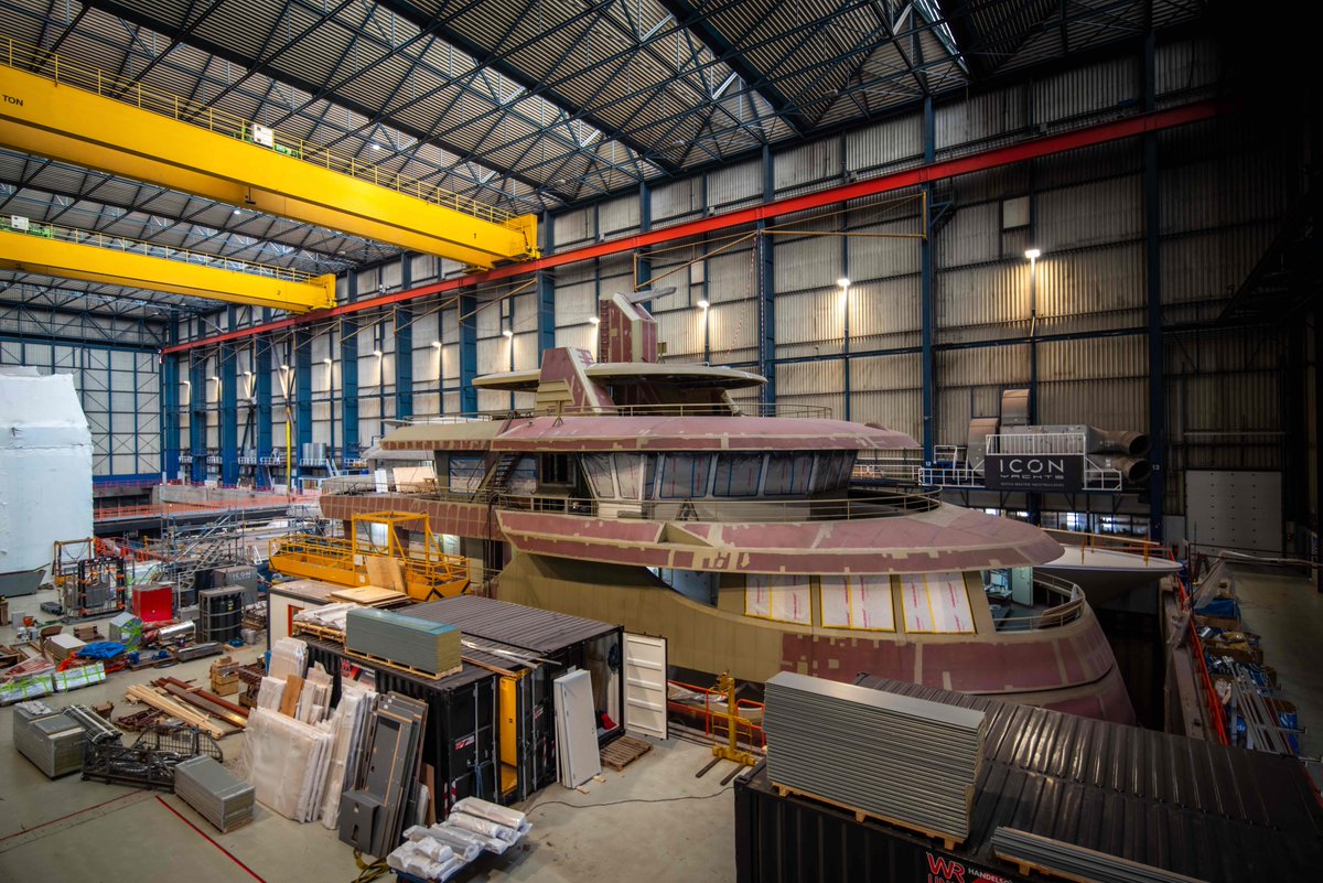 ICONYachts's tweet photo. Setting new standards in luxury exploration, the 68-metre explorer superyacht Project Ragnar is making progress at ICON Yachts! What do you think of our latest conversion project?
#ICONic #ICON #ICONyachts #yachtbuilder #conversionproject #Ragnar #yachtdesign #shipyard #explore https://t.co/QzmGvAgbk4